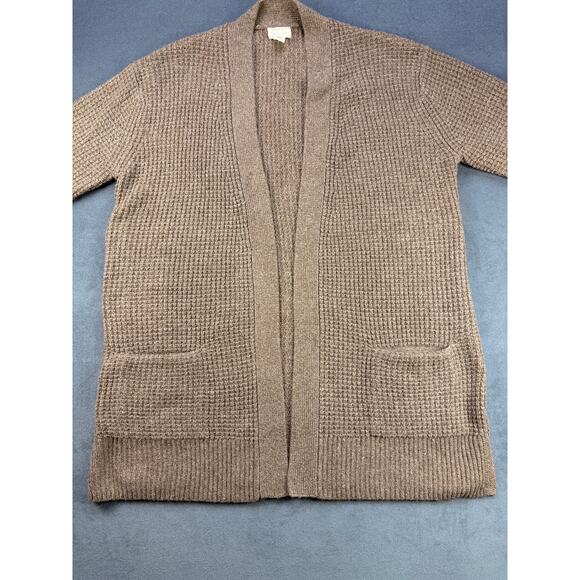 Caslon Cardigan Sweater w/ front pockets, Brown, Women's Med. Thigh Length - Picture 3 of 7